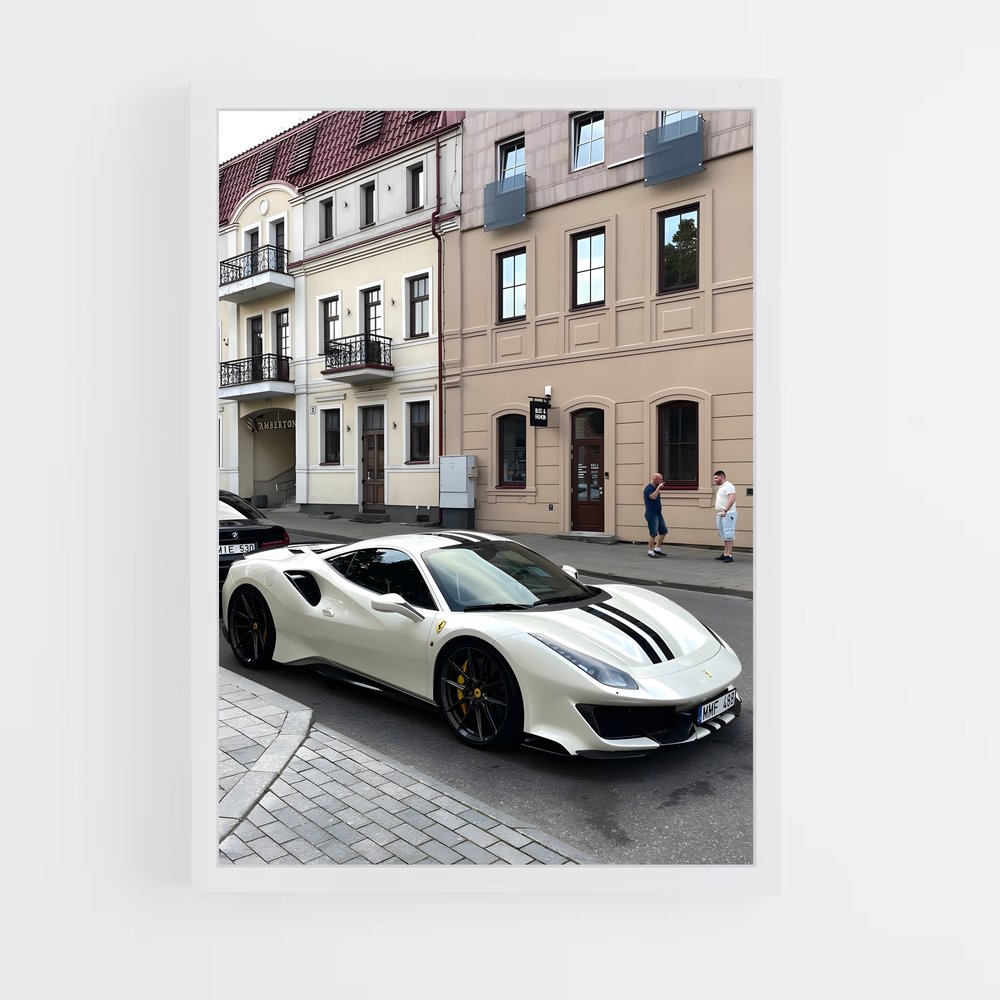 Poster Éclair Blanc – affiche Ferrari (vue 3)
